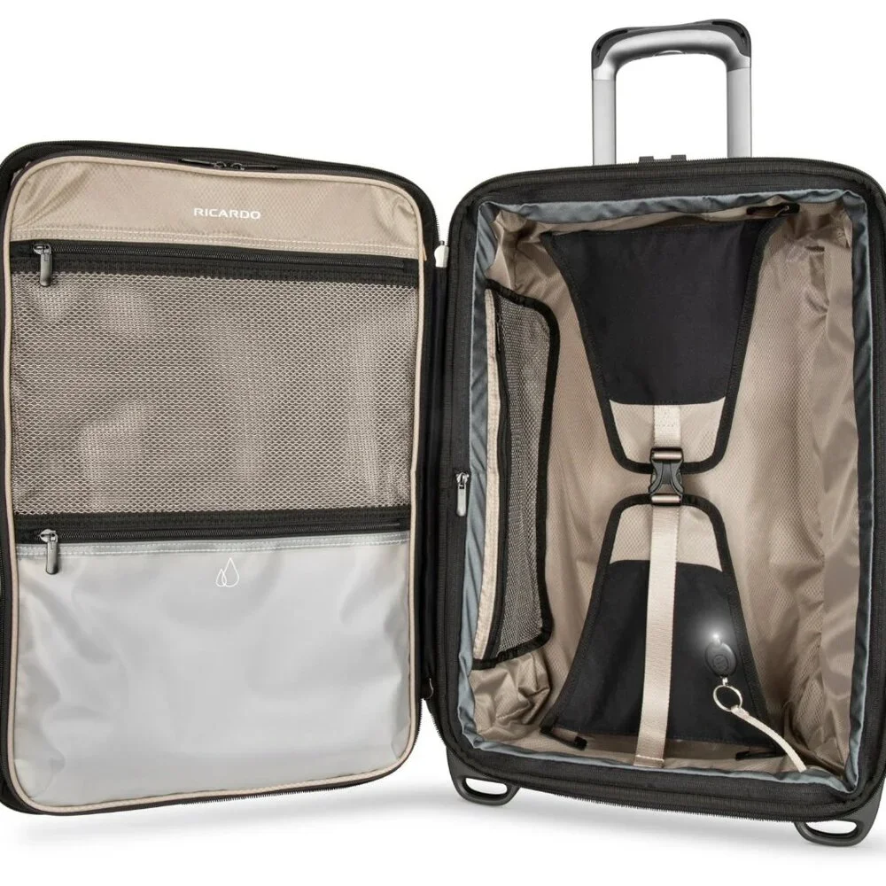 NIB NWT Ricardo Beverly Hills Flight Essentials Softside Carry-On, Black